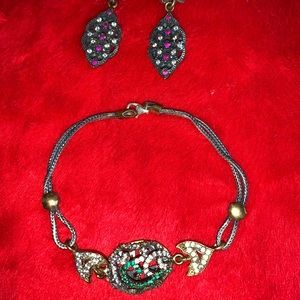 Sterling silver Turkish bracelet and earrings comb